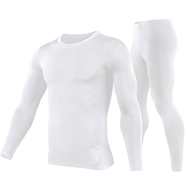 HeroBiker Men's Winter Thermal Top and Bottom with Fleece Lined Plus ...