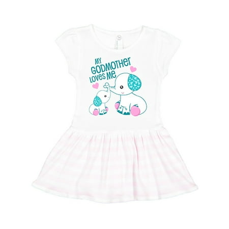 

Inktastic My Godmother Loves Me-cute elephants Gift Toddler Girl Dress