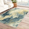 thumbnail image 2 of Blue Beige Marble Rug, Modern Marble Area Rug 5x6, Abstract Marble Rugs for Bedroom, Rugs Low Pile Washable Stain Resistant Easy Clean for Dining Room, Living Room Soft Carpet Decor ZX&-251, 2 of 7