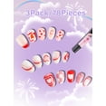thumbnail image 3 of Press on Nails EBANKU Kids Red Heart 78 piezas +8 años, 3 of 7