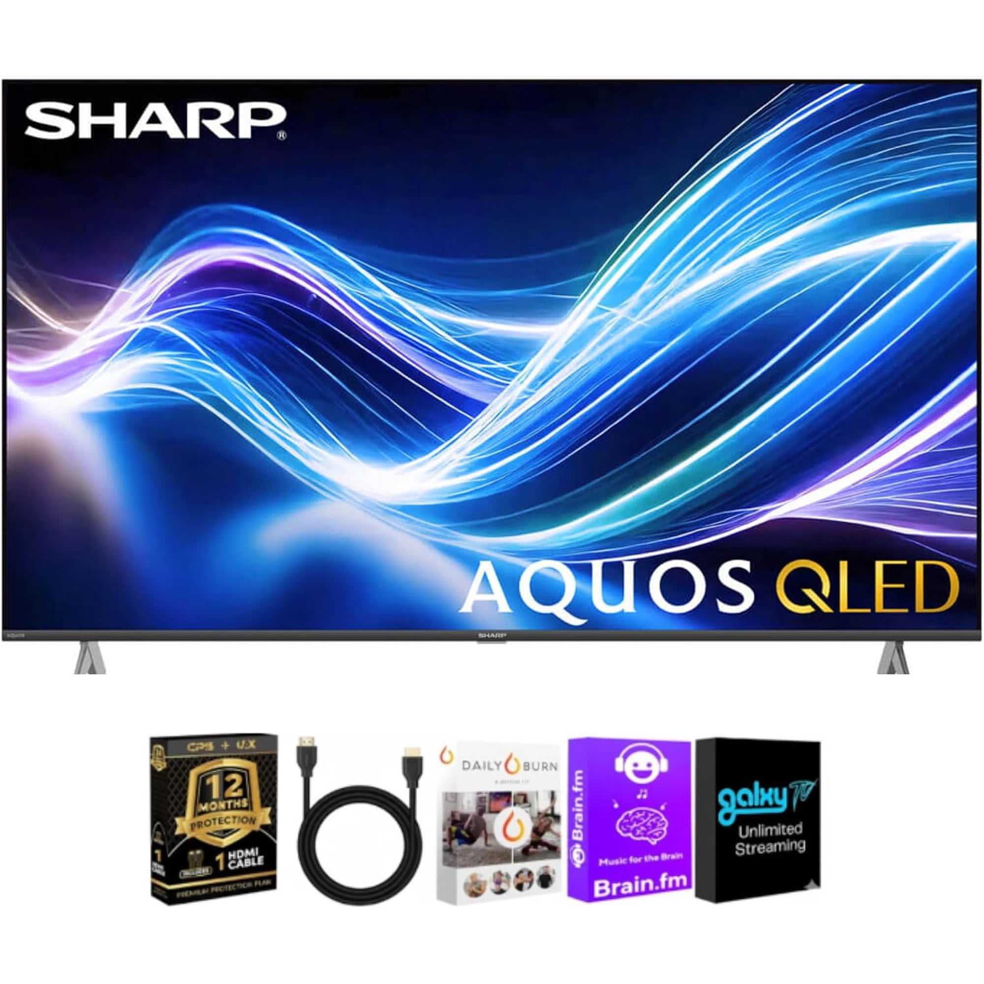 Sharp 75" AQUOS QLED 4K Xumo Smart TV Bundle with HDMI & CPS Plan