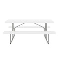 thumbnail image 4 of Flash Furniture 6 Foot Granite White Indoor-Outdoor Picnic Table - Commercial Grade Foldable Steel Frame - Impact and Stain Resistant HDPE Top and Benches, 4 of 14