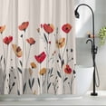thumbnail image 2 of Wildflower Fabric Shower Curtain Floral Plant Leaves Washable Shower Curtains for Bathroom, Waterproof Bath Curtain with Hooks Home Decor 72x72in, 2 of 8