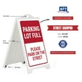 thumbnail image 2 of M&T Displays White Street SignPro Board, Weatherproof A-Frame Sidewalk Curb Sign with 2 24x36 inch Matt Laminated Anti-Glare PARKING LOT FULL Sticker Signs, Folding Portable Double Sided, 2 of 8