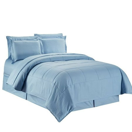 Light Blue Comforter Sets Legacy Decor 8 pc Light Blue Microfiber Comforter Set, Queen Size, Flat and Fitted Sheets Included ()