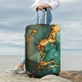 thumbnail image 5 of Cauagu Emerald Color Gold Marble Print Travel Luggage Cover,Travel Dust-proof Suitcase Cover Softside Suitcase Protector for 18-32inch,Not Included Suitcase, 5 of 8