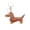 D, variant on Leather Dachshund Keychain - Cute Stitched Sausage Dog Charm with Gold Clasp, Compact Size, Durable Design for Bag Decor, Dog Lover Gift & Daily Accessory