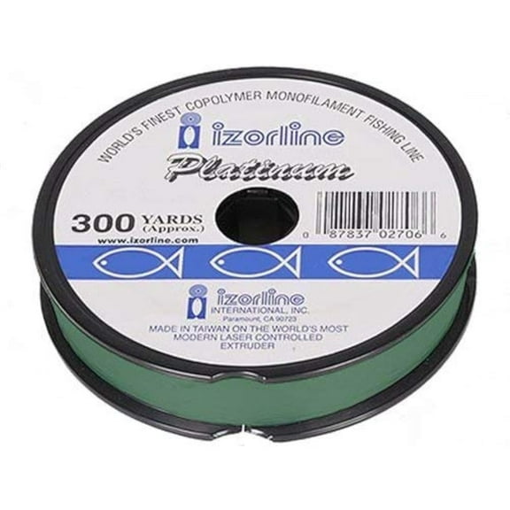 Izorline 5088 Platinum Co-Polymer Mono Line, 20 lb/300 yd, Green