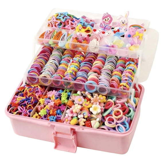 618pcs Hair Accessories Set, Vibrant Dopamine Style Hair Clips & Ties for Women and Teens, Rhinestone Hair Accessories Pack, Colorful Elastic Bands & Barrettes Gift Set, No Box