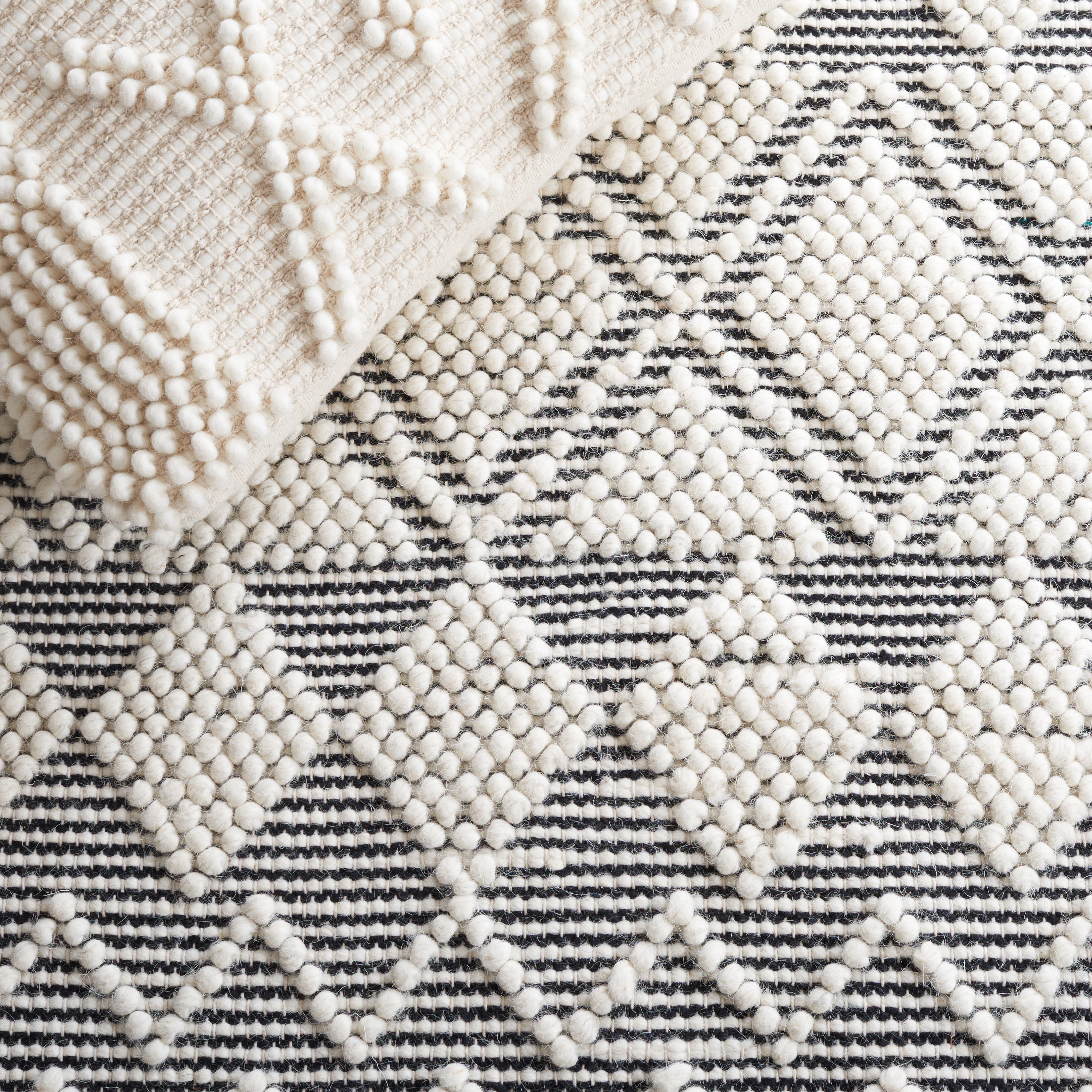 SAFAVIEH Natura Georgiana Diamond Area Rug, Black/Ivory, 5' x 8'