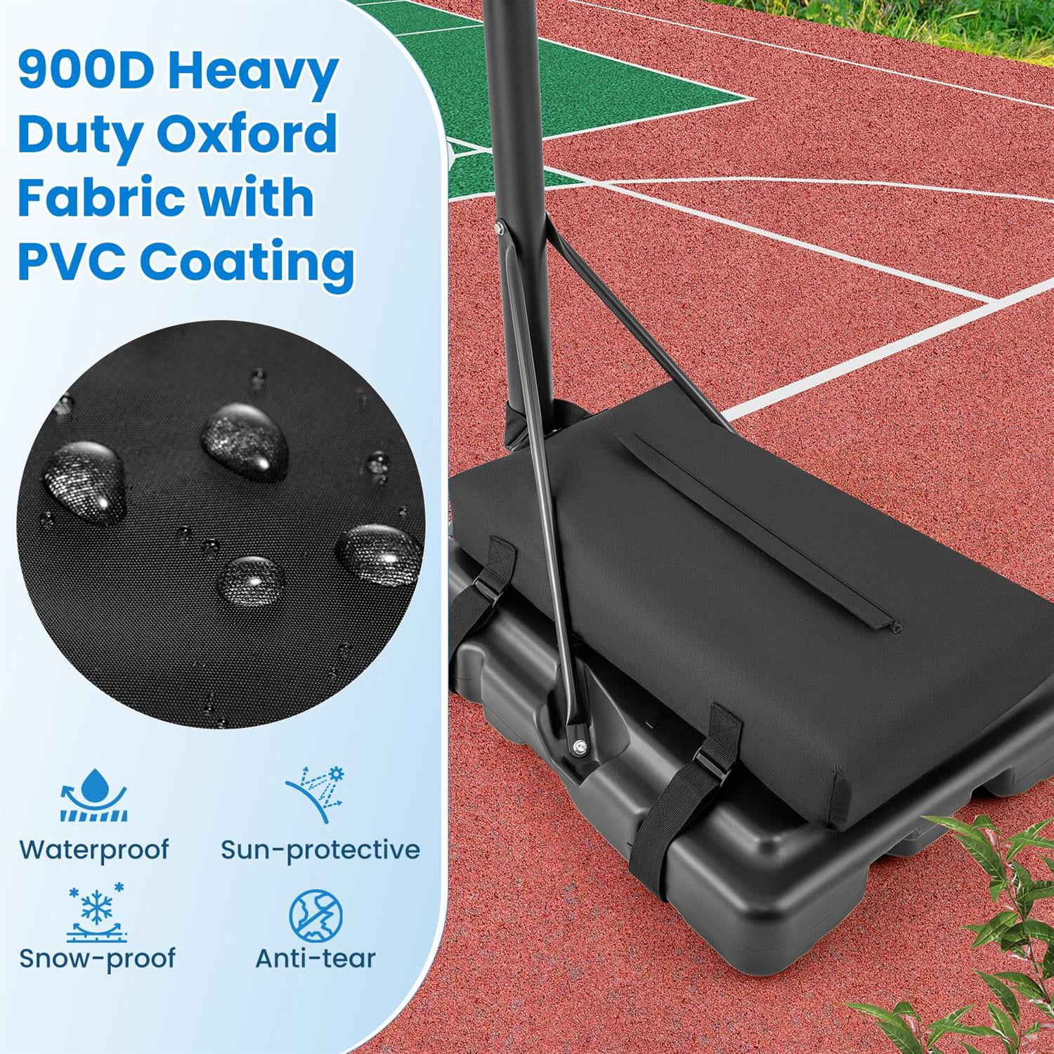 Spaco Basketball Hoop Sandbag, 300LBS Capacity, Weather-Proof Fabric, Stability Accessory, Black