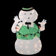 thumbnail image 2 of Northlight 33" Pre-Lit White and Green Snowman Christmas Outdoor Decor, 2 of 2