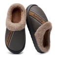 thumbnail image 6 of Ablanczoom Slippers Men Shoes: Memory Foam Winter Men Slippers Waterproof Non-Slip Warm Fuzzy Faux Fur Indoor Outdoor, 6 of 7