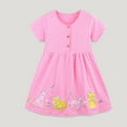 thumbnail image 2 of Gubotare Girls Summer Dresses Boho Baby Toddler Girls Dress Clothes Spring Summer Short Sleeve Casual Sundress Outfits Clothing Pink Butterfly Size 5-6T (Pink,5-6 Years), 2 of 6