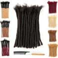 thumbnail image 1 of Daixi 0,6 cm y 0,2 cm 0,4 cm 0,8 cm Opciones 6 pulgadas 70 hebras Extensiones de rastas de cabello humano 100% real para hombre/mujer Extensiones Loc permanentes hechas a mano Los paquetes se pueden t, 1 of 1