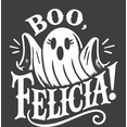 thumbnail image 2 of Boo Ghost Felicia Adult Charcoal Crew Neck Short Sleeve Tee-Medium, 2 of 4