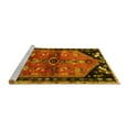thumbnail image 2 of Ahgly Company Machine Washable Indoor Square Animal Yellow Traditional Area Rugs, 3' Square, 2 of 4