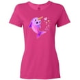 thumbnail image 3 of Inktastic Valentine's Day Cute Pink Narwhal with Hearts Women's T-Shirt, 3 of 5