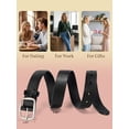 thumbnail image 7 of Punplita Women's Belts for Jeans Genuine Leather Black Belt with Silver Buckle, 7 of 7