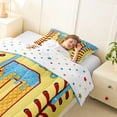 thumbnail image 4 of Erosebridal Light Blue Dripping Baseball Stitch & Waffle Letter D Graphic Twin Comforter Sets 3-Piece, Alphabet Graphic Bedding Set for Boys And Girls Kids,Luxury Bedroom Decor, 4 of 6