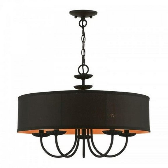 5 Light Pendant in Transitional Style-16.5 inches Tall and 23 inches Wide-Black Finish Bailey Street Home 218-Bel-4615567