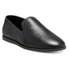 Lucky Brand Brazio Slip-on Black Leather Loafer Flat Smoking Slipper Loafer (6.5, BLACK)