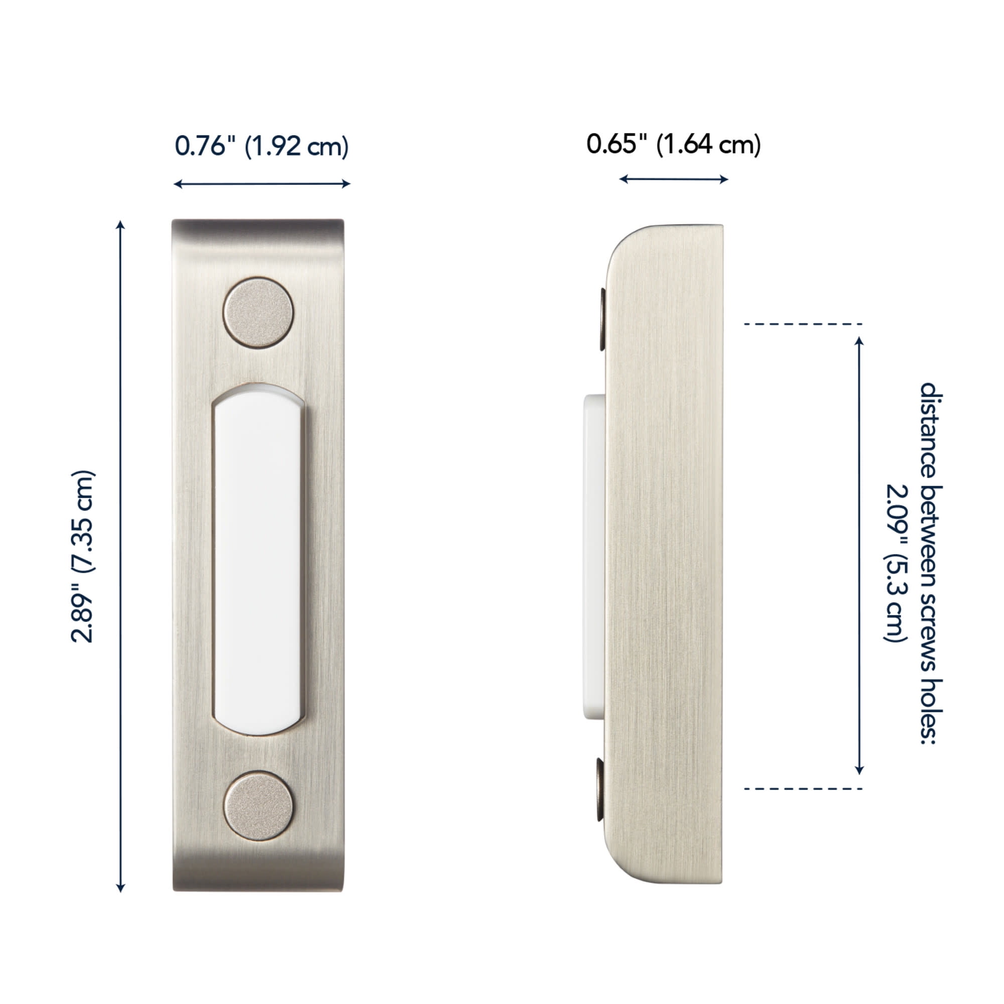Globe Electric 91009255 Heath Zenith Metal Wired Lighted Push Doorbell Button - Nickel