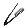 thumbnail image 1 of Hair Straightening Comb V Type Straightener for Thick Hair Smooth Shiny Finish NonSlip Black, 1 of 4