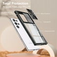 thumbnail image 7 of Allytechgroup Galaxy S22 Ultra Clear Case with Tempered Glass Screen Protector, Sliding Camera Lens Protector Anti-Yellow Shockproof Rugged Slim Fit Shell Cover for Samsung Galaxy S22 Ultra, Black, 7 of 7