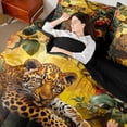 thumbnail image 4 of Feelyou Wildlife Cheetah Twin Bedding Sets 7pcs, Tropic Palm Flower Bedding Comforter Set, 4 of 8