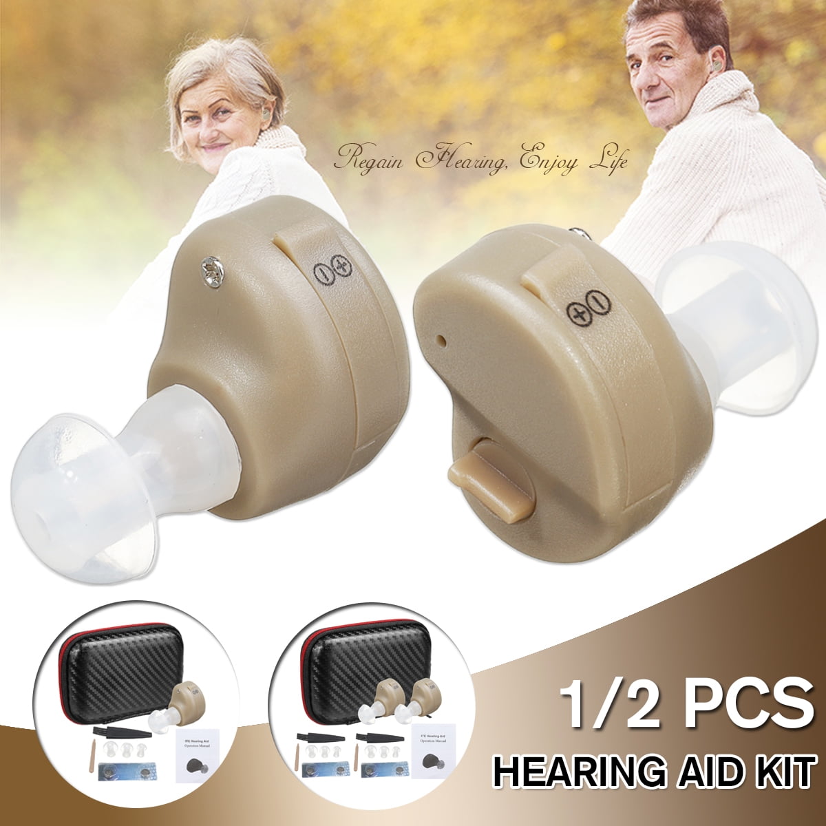 1/2 PCS Invisible Hearing Aid Enhancer Mini Digital InEar Assist Sound