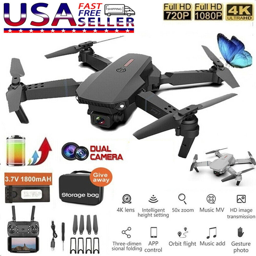 E88 PRO Mini Drone with Camera for Adults，RC Quadcopter Multirotors，Foldable UAV，WiFi HD FPV Live Video，One Key Take Off/Land，Altitude Hold，Headless Mode 360° Flip