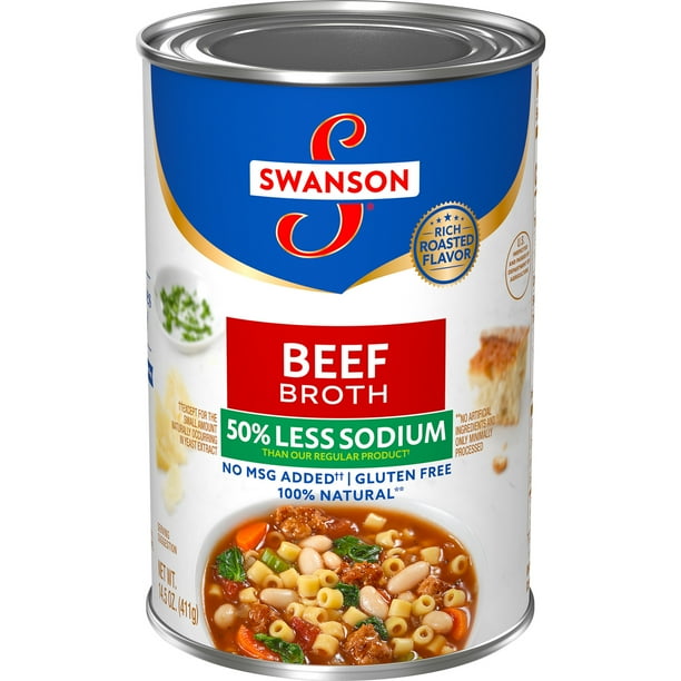 Swanson 50 Less Sodium Beef Broth, 14.5 oz. Can