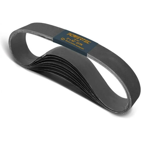 POWERTEC 10PK 2 x 42 Sanding Belts 320 Grit Silicon Carbide Belt Sander Sanding Belt for Belt Sander Belt and Disc Sander Woodworking Metal Polishing & Grinding Knife Sharpening (424232S)