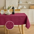 thumbnail image 1 of Decorelia Christmas RedWaterproof Wipe Clean Table Cloth for 10ft Banquet Rectangle Table,Outdoor Spillproof Tablecloth for Thanksgiving,Easter (Oblong, 60 x 144 Inch (12-14 Seats), Burgundy), 1 of 15