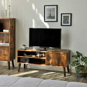 VASAGLE Retro TV Stand, TV Console, Mid-Century Modern Entertainment Center for Flat Screen TV Cable Box Gaming Consoles