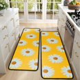 thumbnail image 4 of Kitchen Rugs Sets Of 2,Yellow Daisy Flower White Blooms Pattern Anti Fatigue Kitchen Mat Rugs Non Slip Washable,Decorative Kitchen Floor Mats for Kitchen,Sink,Laundry,17"x47"+17"x47", 4 of 5