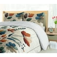 thumbnail image 3 of Ambesonne Flowers Duvet Cover Set, Art Abstract Chamomile Art, Calking, Eggshell Cinnamon Green, 3 of 4