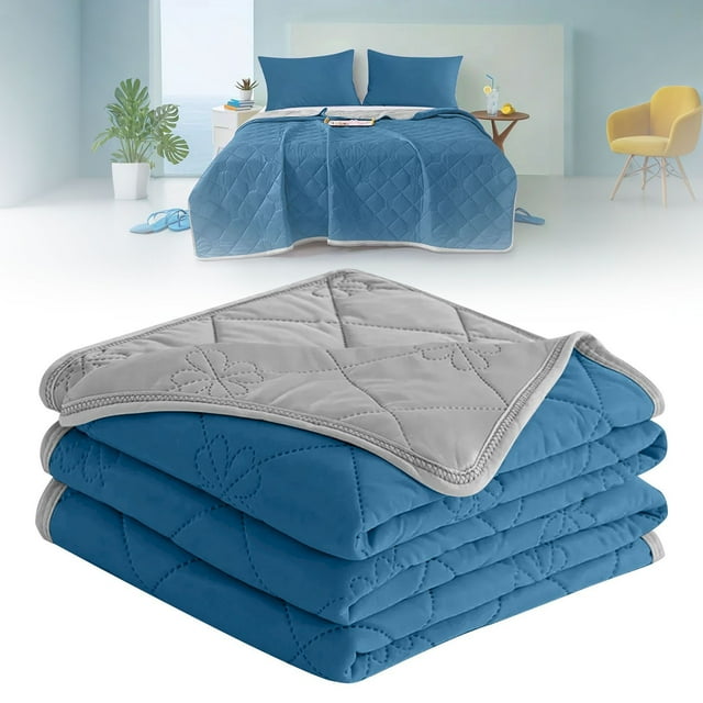 Lightweight Summer Cooling Blanket Twin Size 100X150Cm, Breathable Ice Silk Comforter for Hot Sleepers, Moisture Wicking Temperature Regulating Throw for Bed, Sofa, Travel Tanuke Multi-Color Cotton