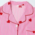thumbnail image 6 of Womens Pajama Set Button Heart Print Long Sleeve Top And Pant Pj Set Soft Sleepwear 2 Piece Outfits Loungewear Sets Pink L, 6 of 8