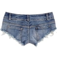 thumbnail image 4 of Pantalones cortos de mezclilla rasgados para mujer Colcomx S, 4 of 8