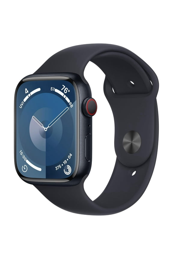Restored Apple Watch Series 9 45mm GPS + Cellular Midnight Aluminum Case with Midnight Sport Loop (Refurbished)
