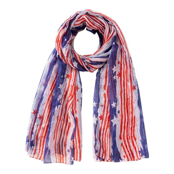 LSONABXA Pink Silk Scarves for Women Under $10 Voile USA Flag Scarf Americana Flag Shawl Patriotic Wrap for Men Women Polyester Scarf