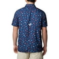 thumbnail image 2 of Columbia Men's Super Slack Tide Camp Shirt, Collegiate Navy Stars N Stripes, Medium, 2 of 8