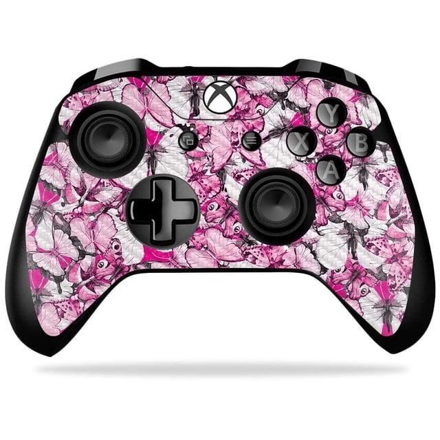 MightySkins Carbon Fiber Skin for Microsoft Xbox One X Controller - Butterflies | Protective, Durable Textured Carbon Fiber Finish | Easy to Apply, Remove, and Change Styles | Made in The USA