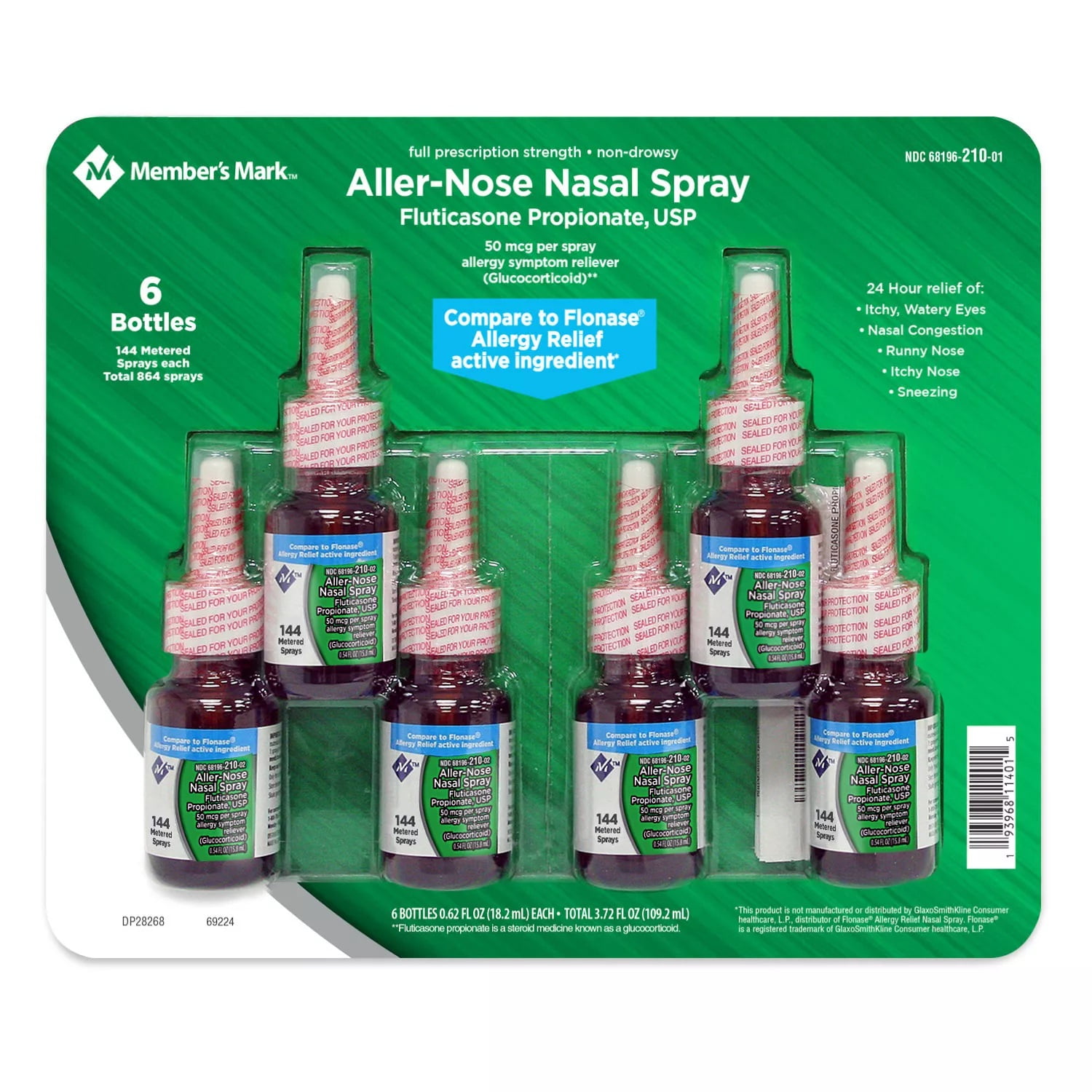 M.M Fluticasone Propionate Nasal Spray (6 pk., 0.54 fl. oz. bottle