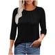 thumbnail image 3 of Tops bonitos,Blusa de encaje con escote en V para mujer, informal, de manga corta, de poliéster, holgada, para uso diario, sopatenor, 3 of 9