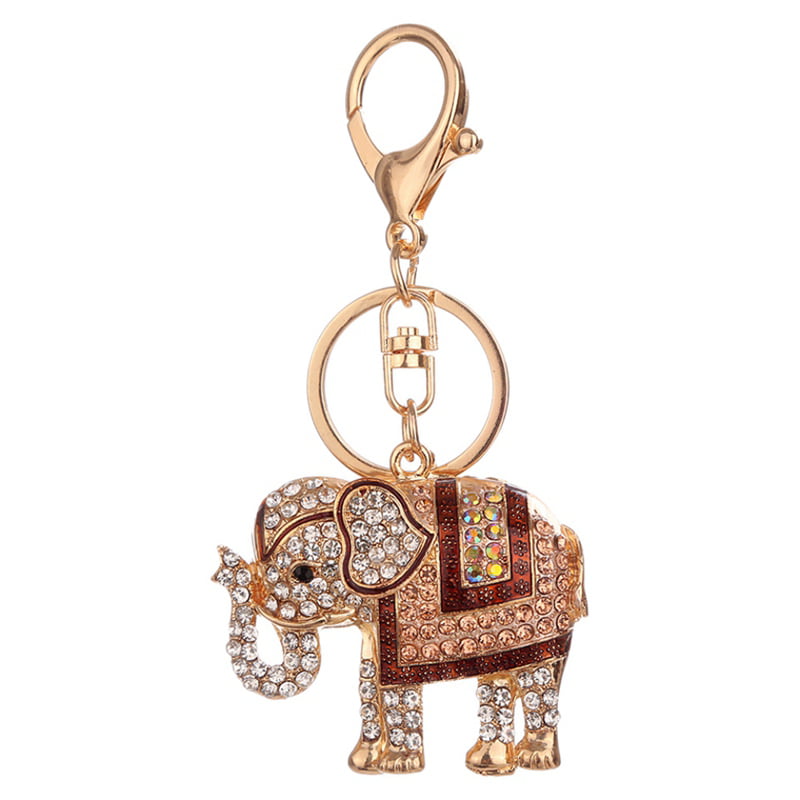 Shiny Elephant Rhinestone Keychain Crystal Purse Hanbag Key chain Gift 