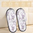 thumbnail image 2 of Balery Lavender Flowers Pantuflas de Casa de Felpa Silenciosas con Diseño Estampado, Zapatillas Cómodas Antideslizantes de Algodón para Interior-Medium, 2 of 8