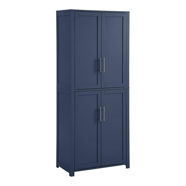 Crosley Furniture Savannah Traditional Wood Kitchen Storage Pantry in Navy
